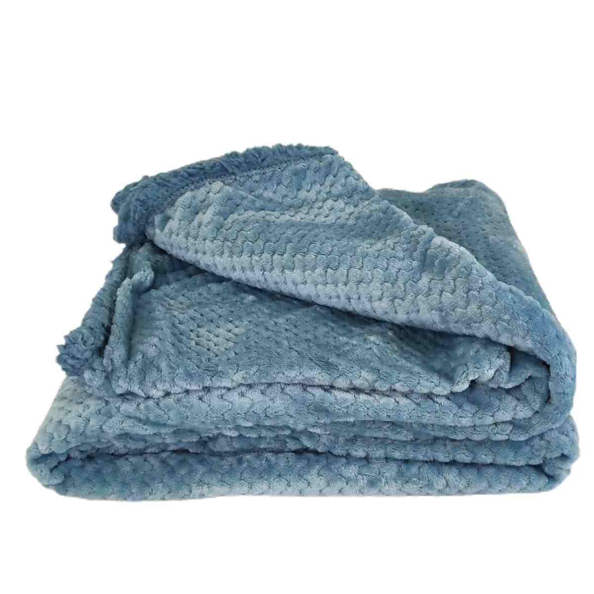 Coperta plaid gregory azzurro 130 x 160 cm