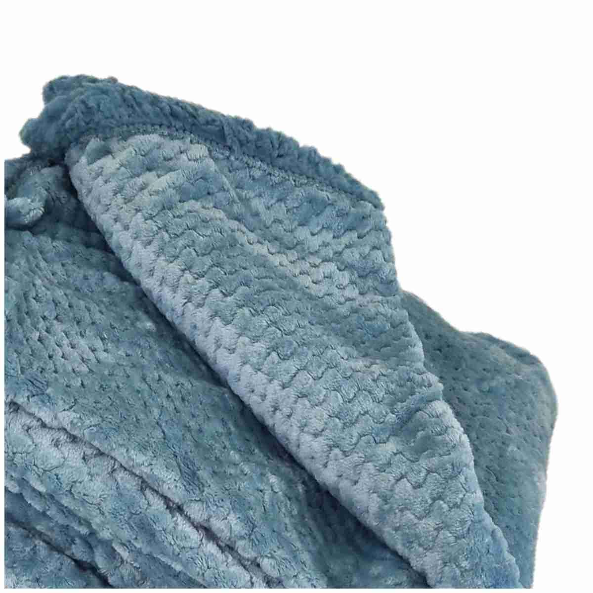 Coperta plaid gregory azzurro 130 x 160 cm