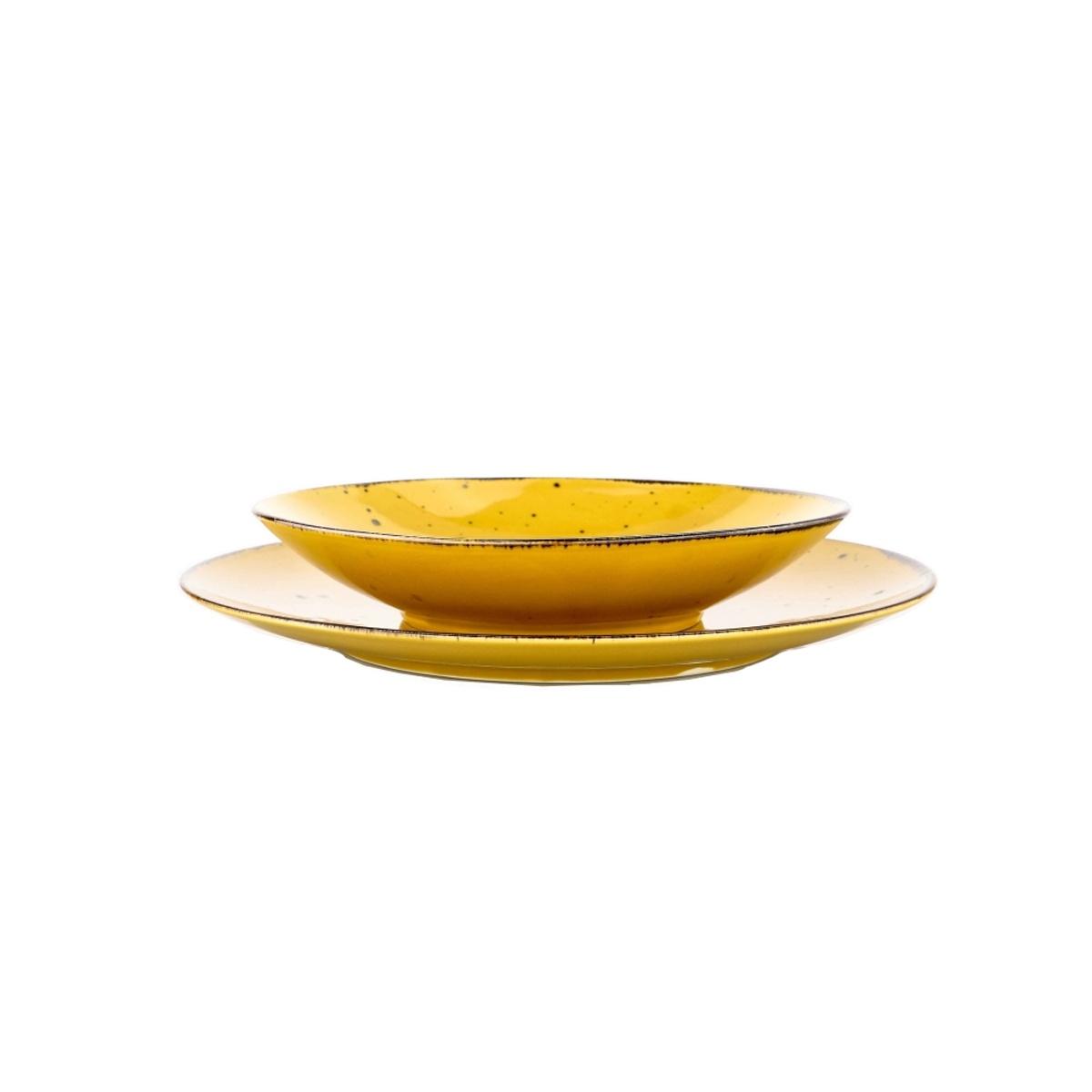 Piatto Tavola Porcellana Weissestal Fondo cm.Ø22 Giallo | Weissestal