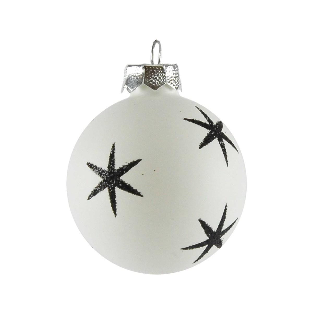 Pallina natalizia vetro collezione bianca stelle Ø 6 cm