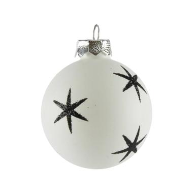 Pallina natalizia vetro collezione bianca stelle Ø 6 cm