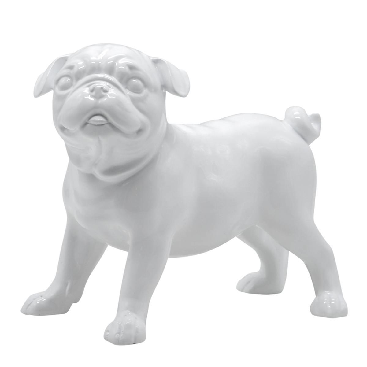 Decorazione natalizia resina white dog 23 x 12 x 17 cm