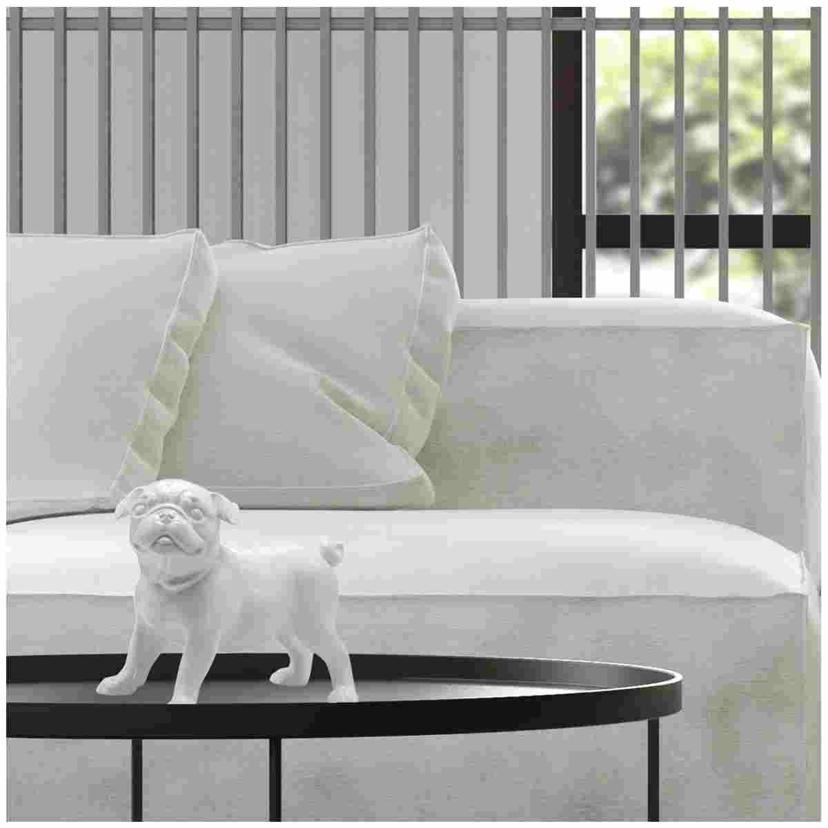 Decorazione natalizia resina white dog 23 x 12 x 17 cm