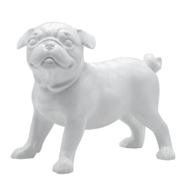 Decorazione natalizia resina white dog 23 x 12 x 17 cm