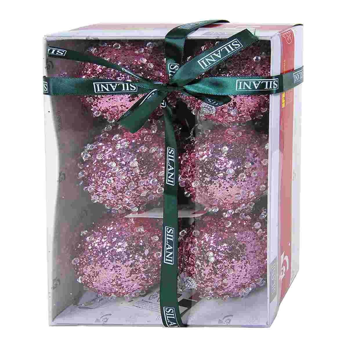Pallina natalizia rosa diamond Set 6 pz