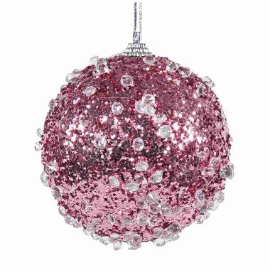 Pallina natalizia rosa diamond Set 6 pz