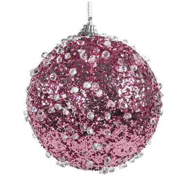 Pallina natalizia rosa diamond Set 4 pz