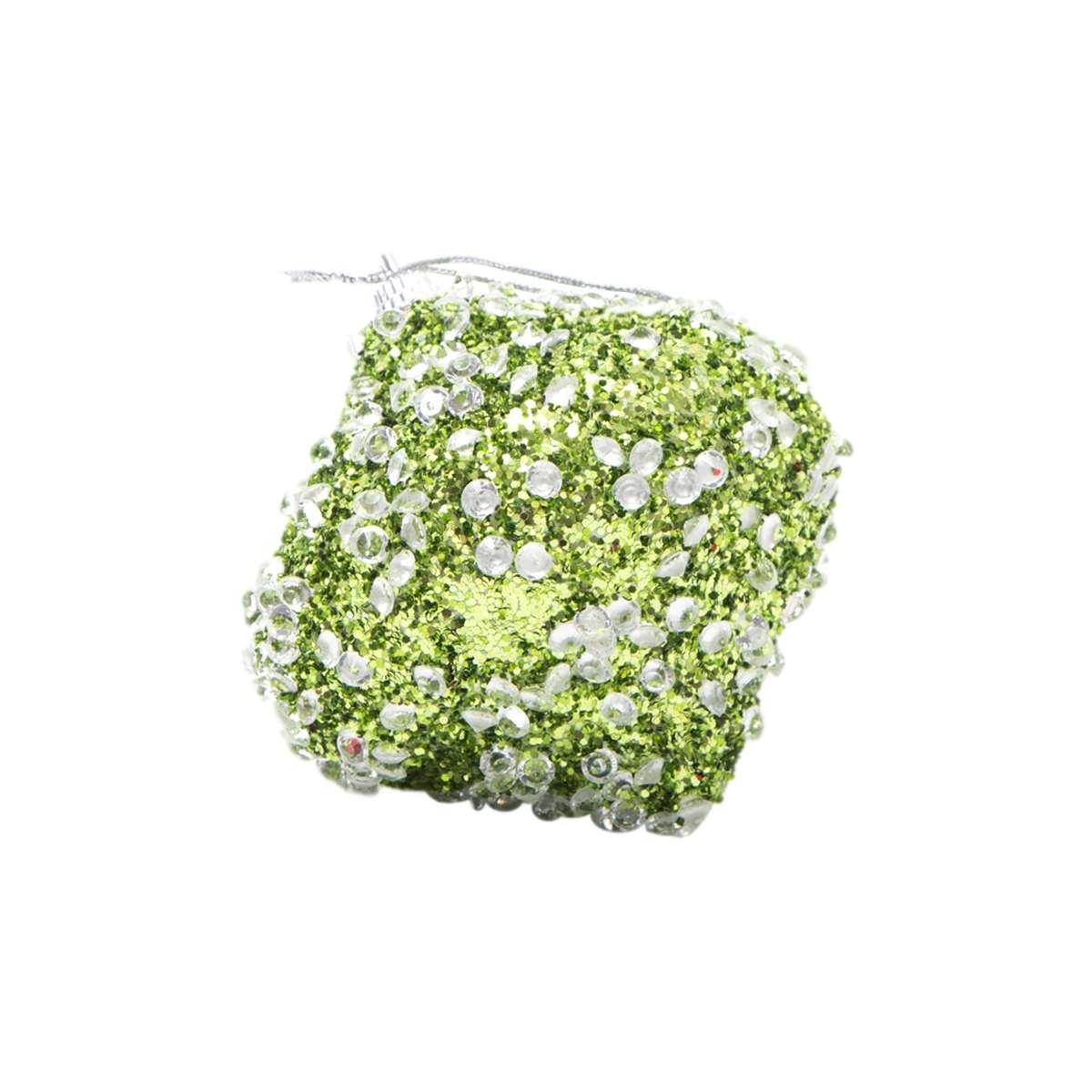 Pallina natalizia goccia verde diamond Set 6 pz