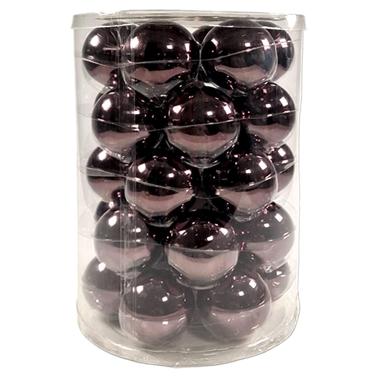 Pallina natalizia vetro marrone lucido Set 30 pz