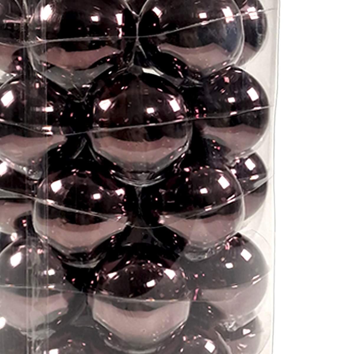 Pallina natalizia vetro marrone lucido Set 30 pz