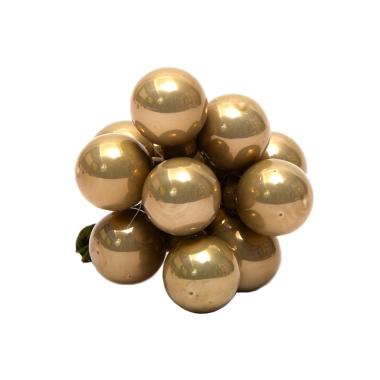 Pallina natalizia vetro oro ramage lucido Set 12 pz