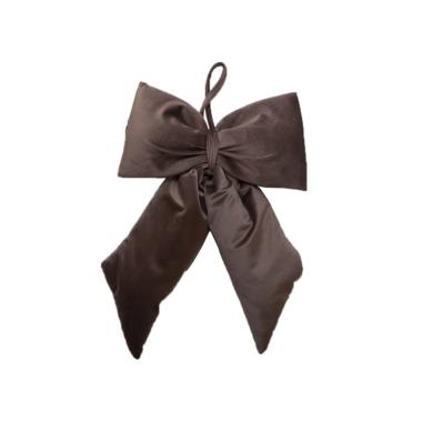 Decorazione natalizia fiocco velluto tortora 27 x 34 cm