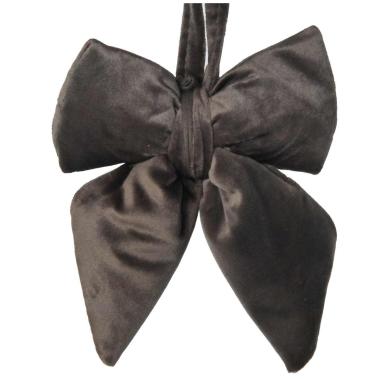 Decorazione natalizia fiocco velluto tortora 13,5 x 17 cm