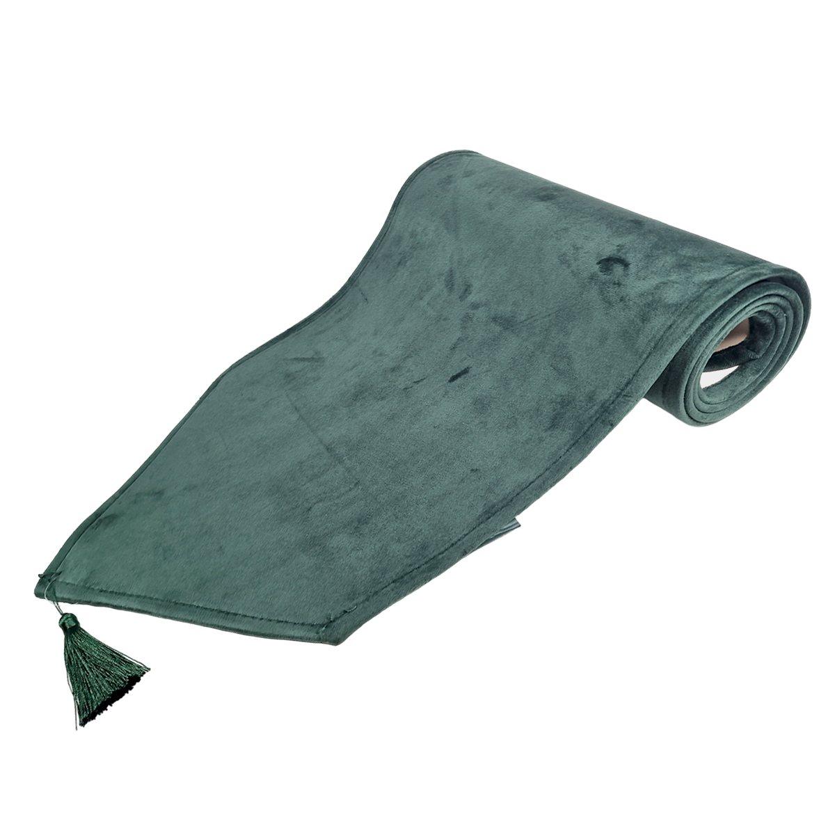 Runner velluto verde 33 x 180 cm