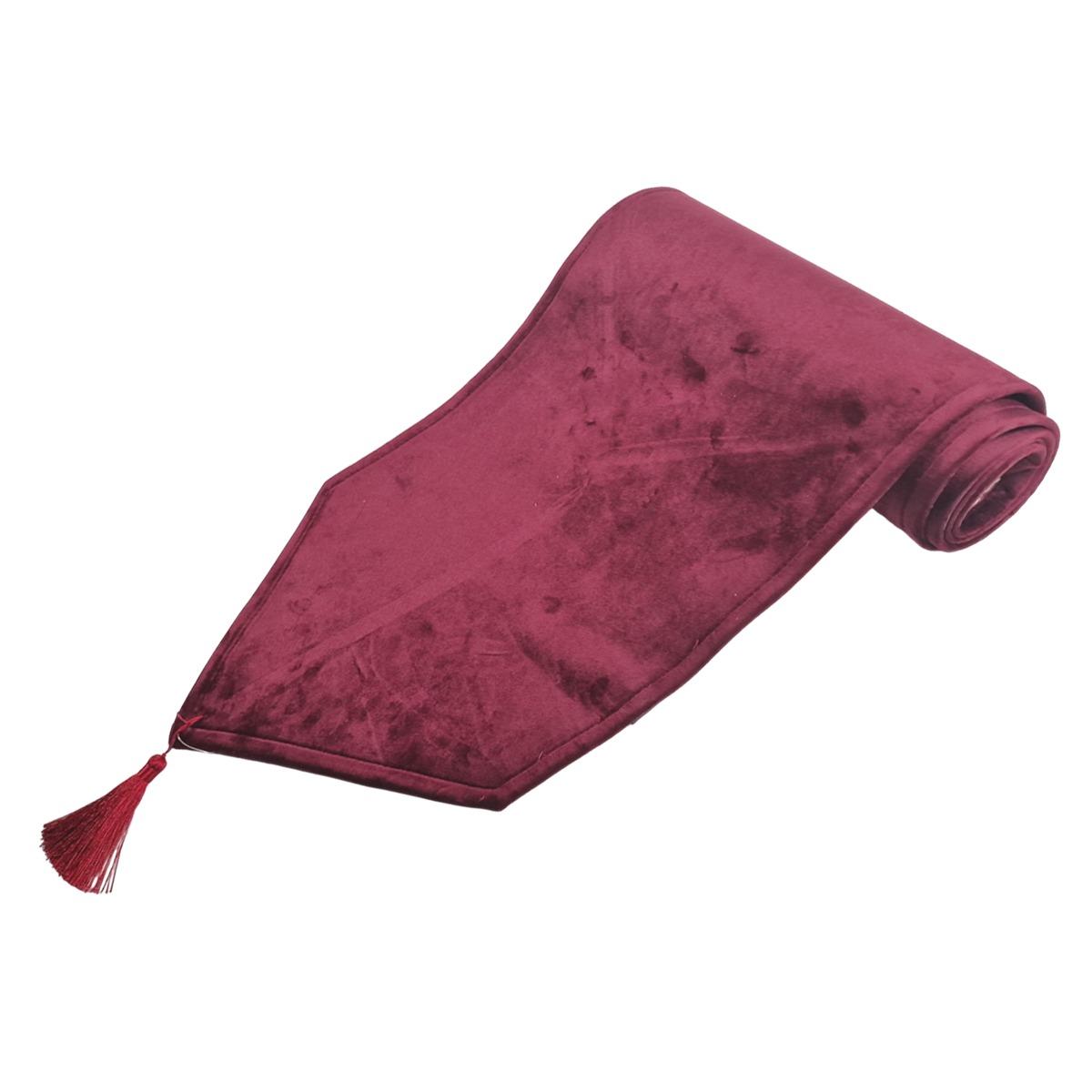Runner velluto bordeaux 33 x 180 cm