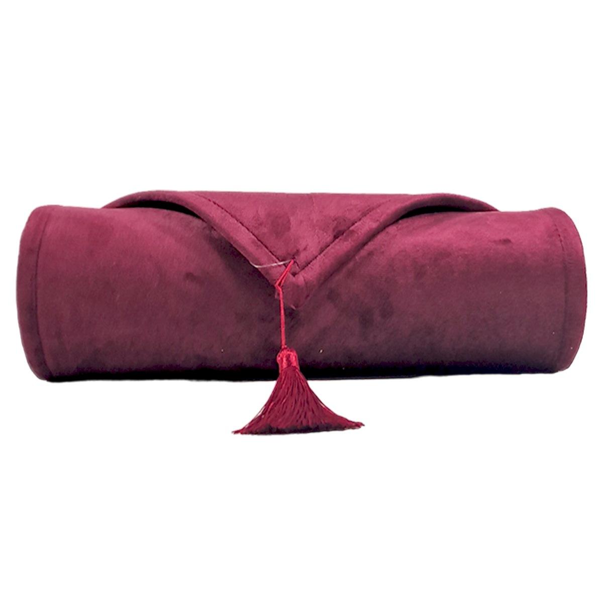 Runner velluto bordeaux 33 x 180 cm