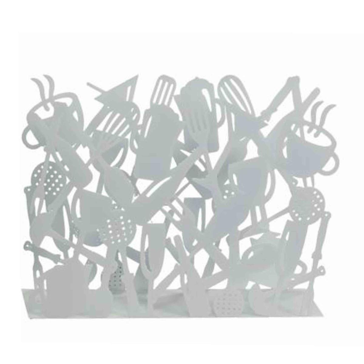 Portariviste metallo posate bianco Set 2 pz