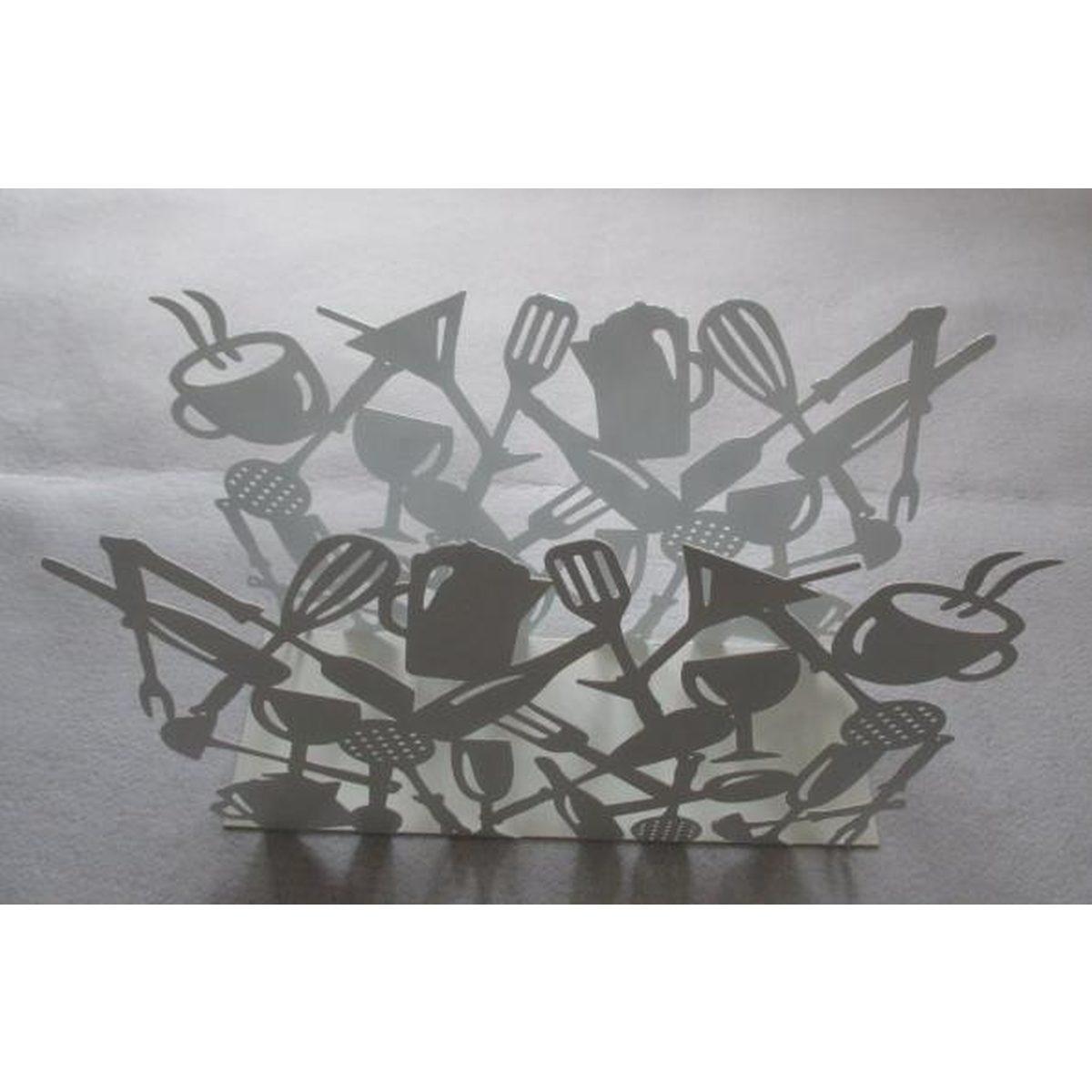 Portariviste metallo posate bianco Set 2 pz