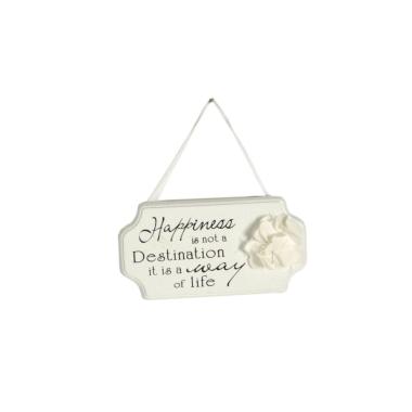 Targa legno happiness 20 x 10 cm