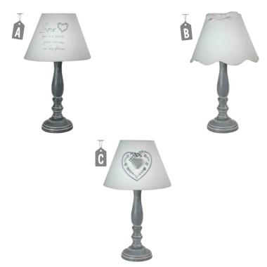 Lampada tavolo legno 3 colori assortiti 35 cm