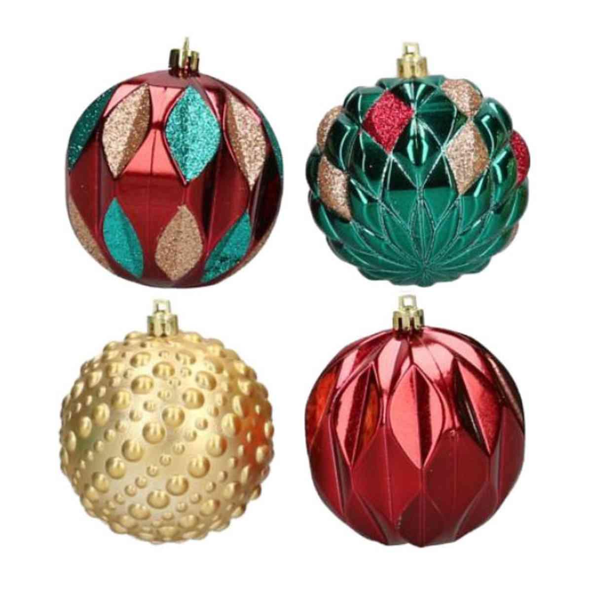 Pallina natalizia multicolor satinate glitter Set 25 pz