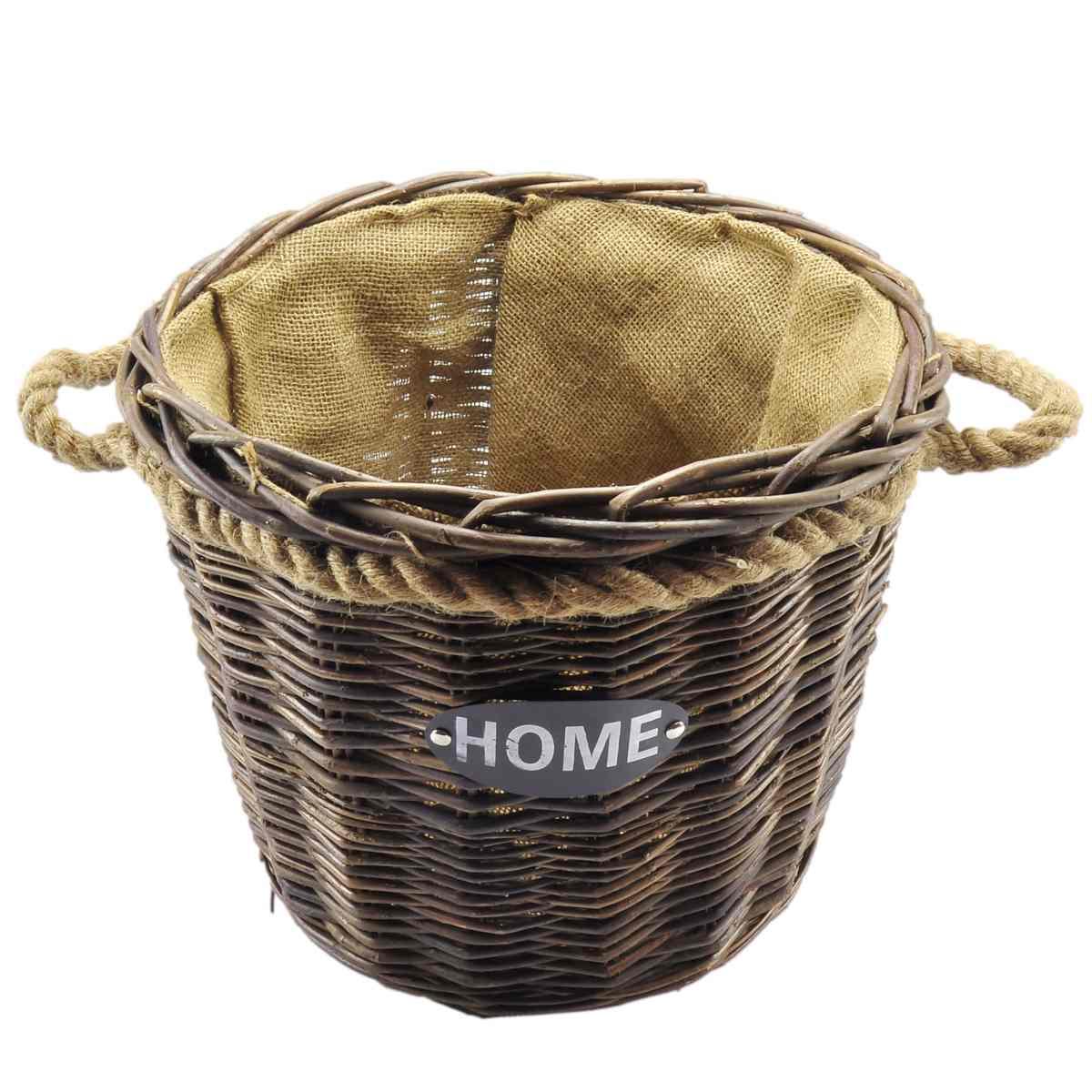 Cesto vimini portalegna noce home