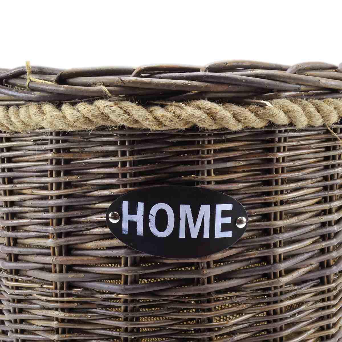 Cesto vimini portalegna noce home
