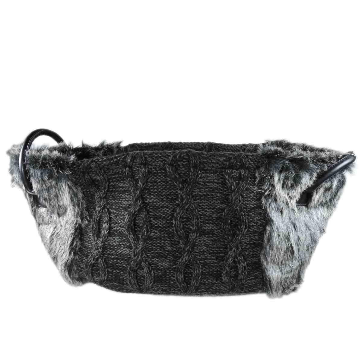 Cesto maglia nero pelliccia