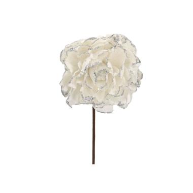 Fiore natale rosa bianca glitter Ø 15 cm