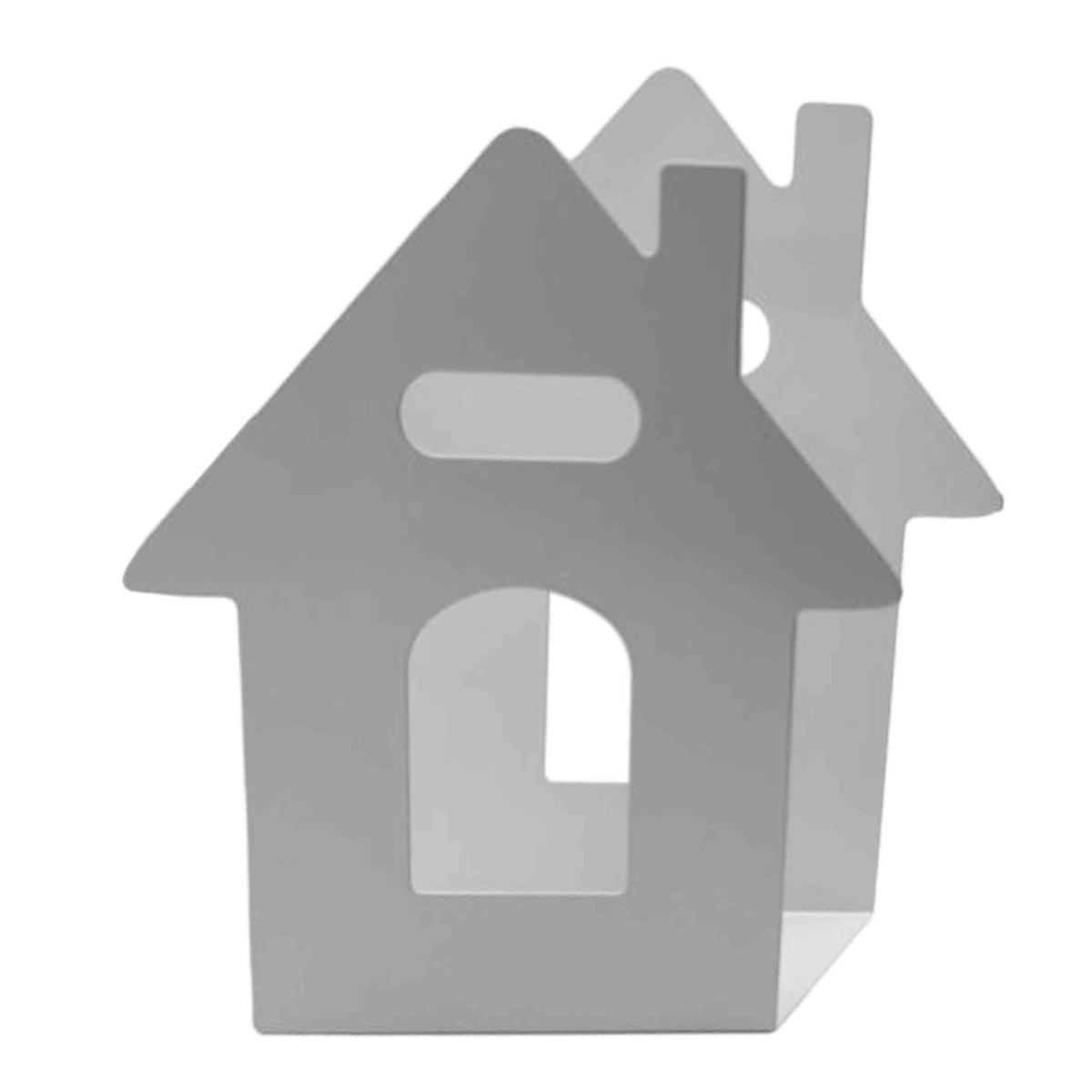 Portariviste metallo bianco casa 30 x 11 cm