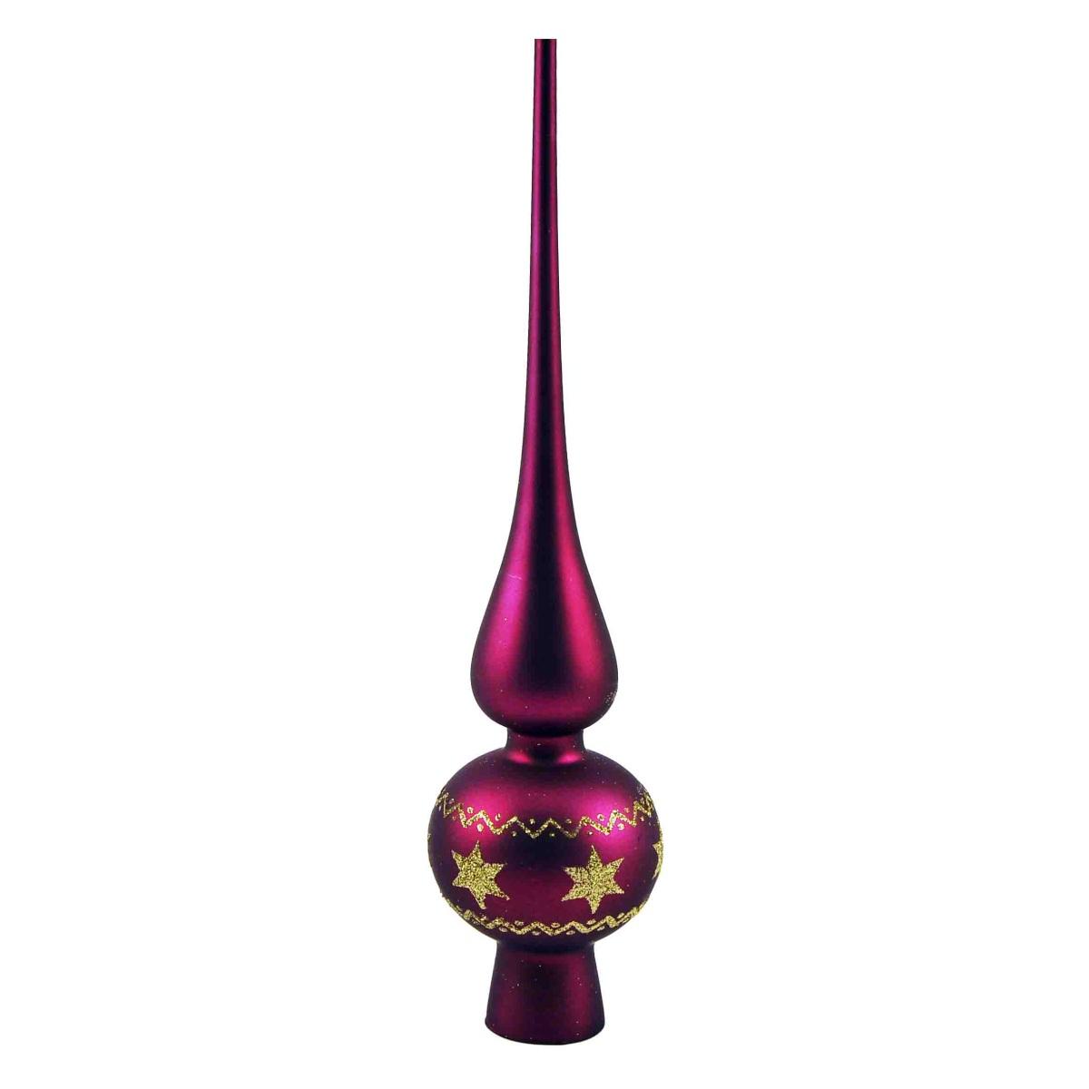 Pallina natalizia vetro viola puntale Set 9 pz