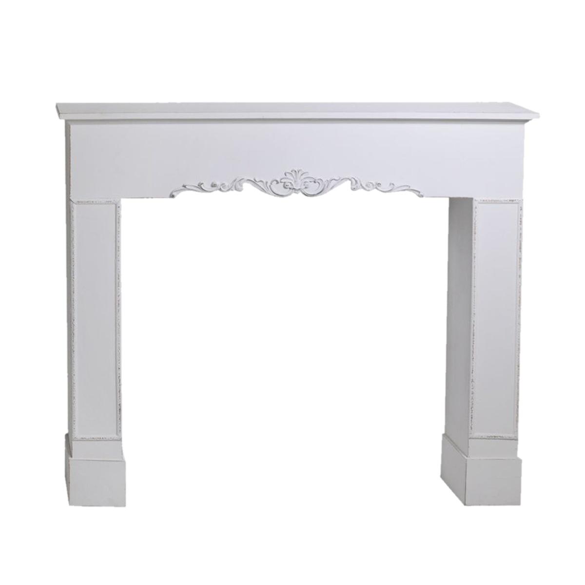 Camino legno bianco 114 cm