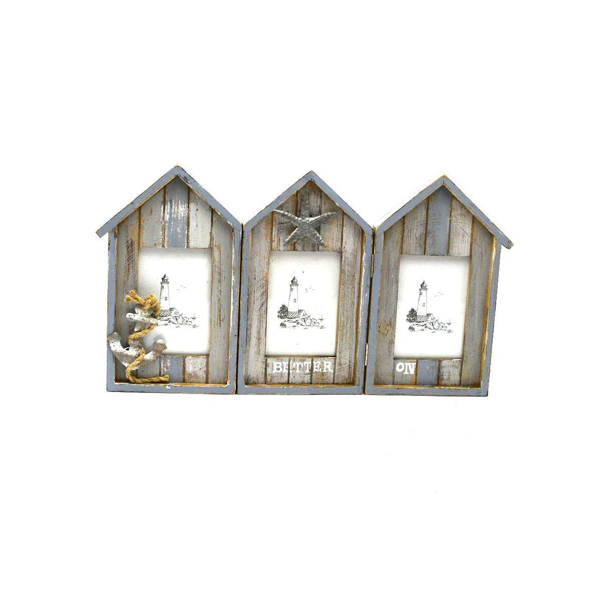 Cornice multipla 3 posti legno mare apribile 45 x 25 cm