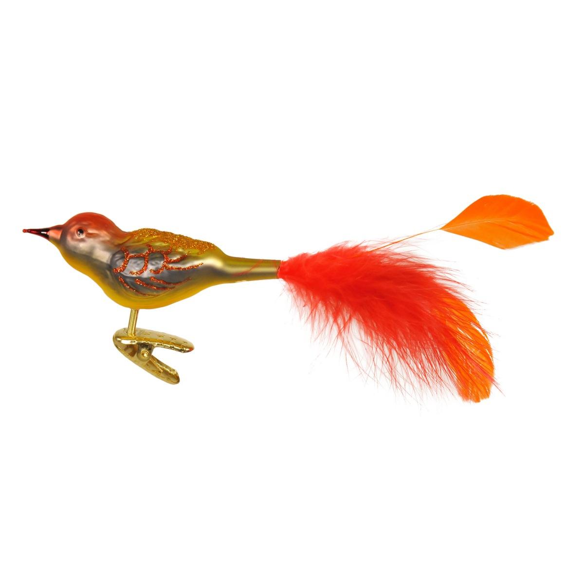 Pallina natalizia vetro collezione uccello rosso 20 cm