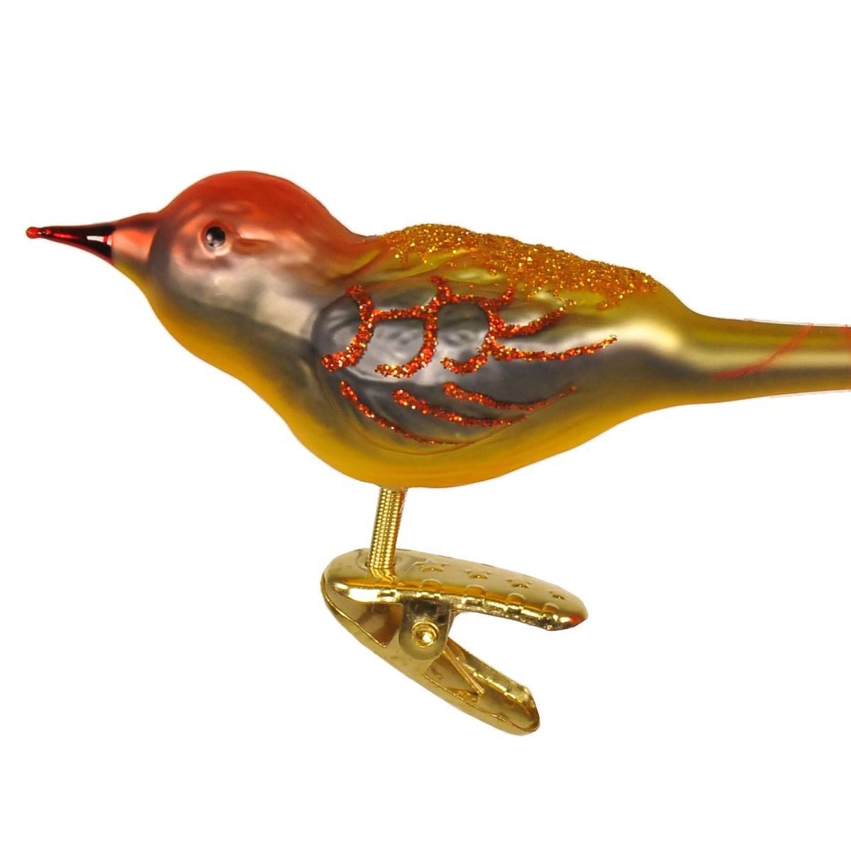 Pallina natalizia vetro collezione uccello rosso 20 cm