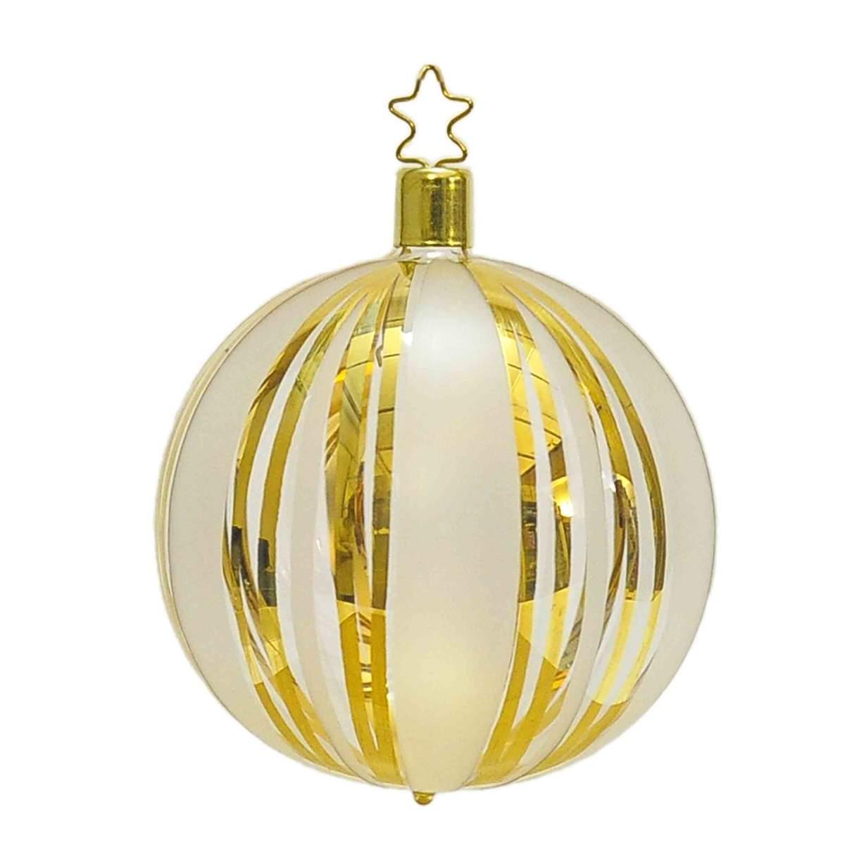 Pallina natalizia vetro collezione le carat oro Set 4 pz