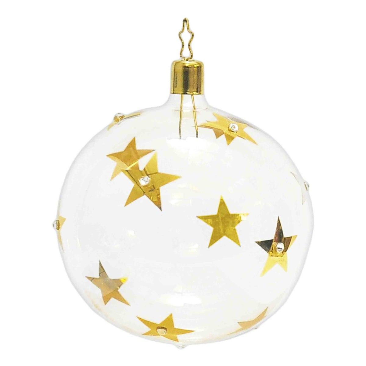 Pallina natalizia vetro collezione le carat oro Set 4 pz
