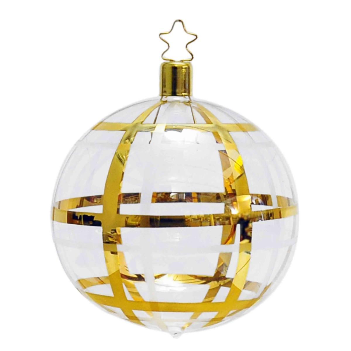 Pallina natalizia vetro collezione le carat oro Set 4 pz
