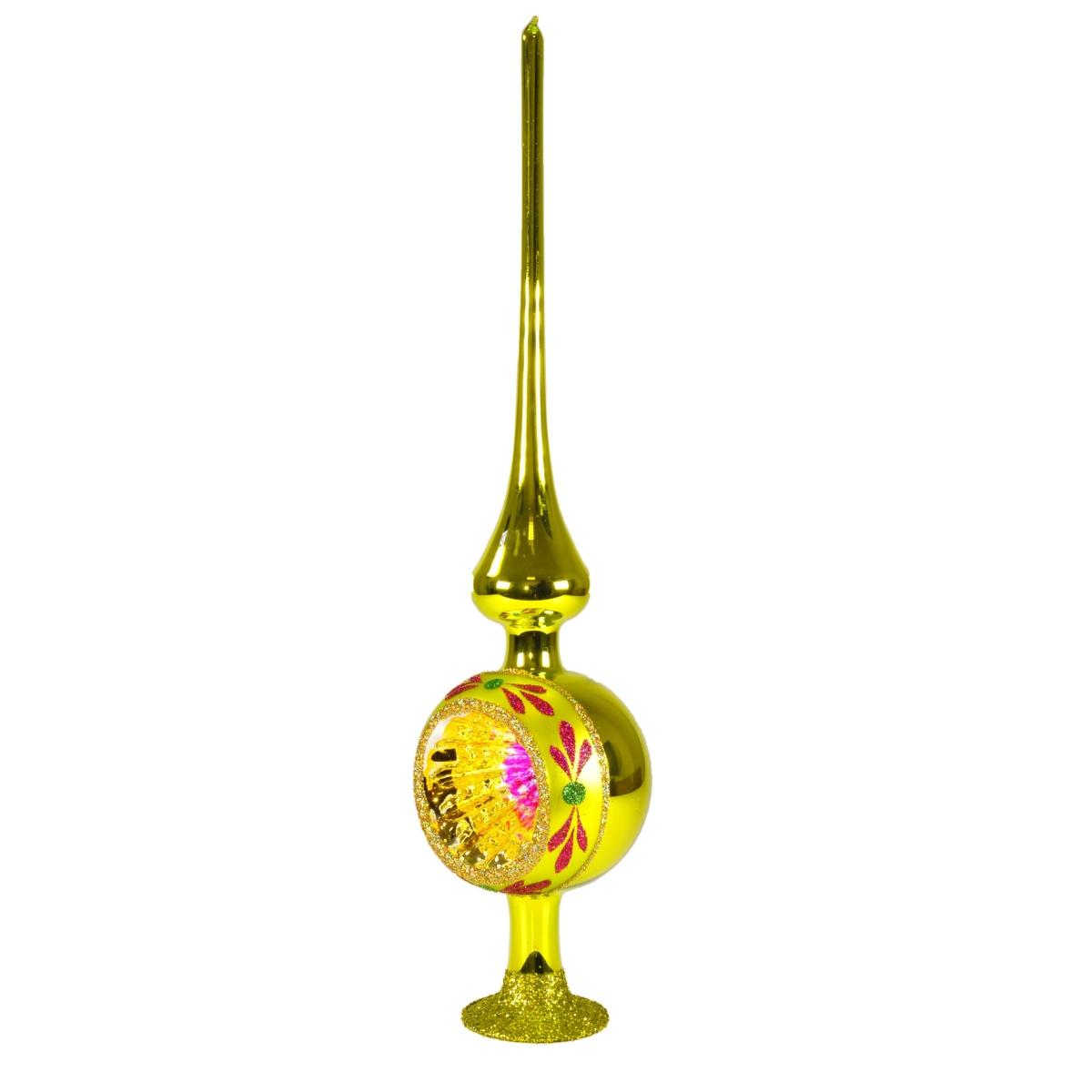 Puntale albero natale vetro collection verde 33 cm