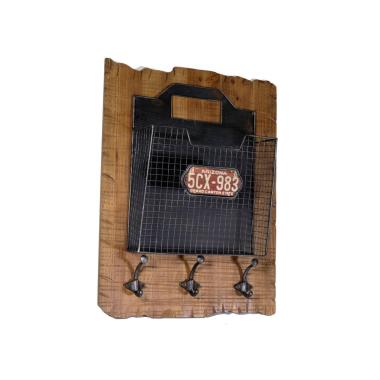 Portalettere legno 1 posto appendino 3 posti arizona 43,5 cm