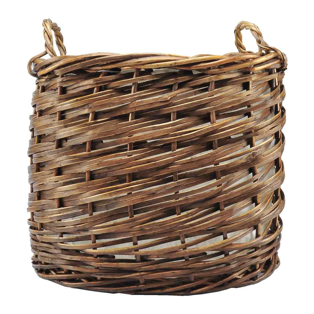 Cesto vimini portalegna noce 47 x 33 x 46 cm