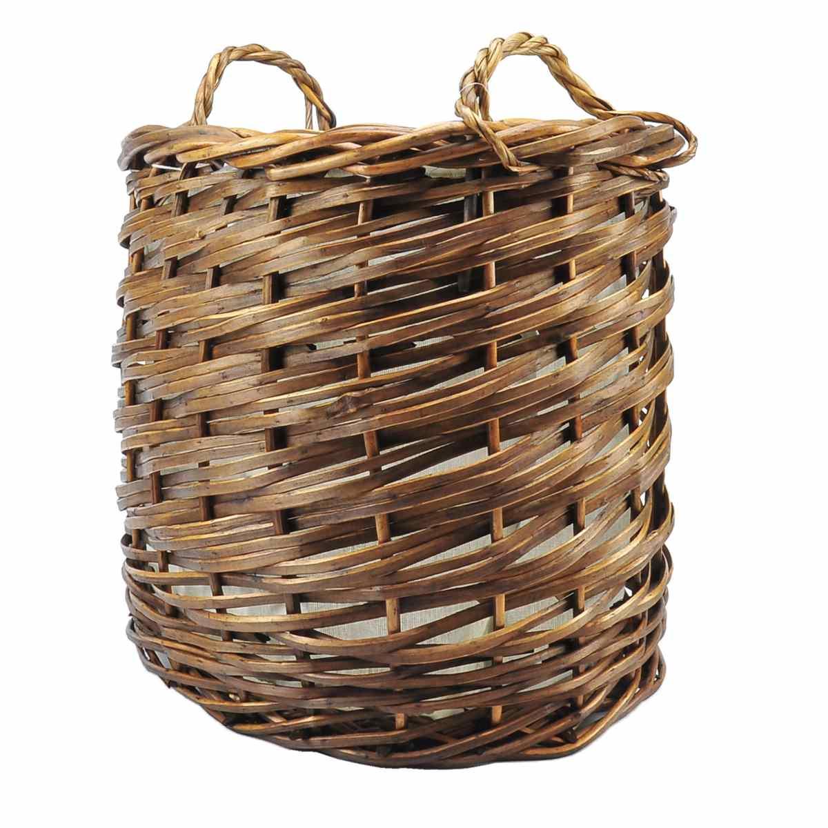 Cesto vimini portalegna noce 47 x 33 x 46 cm