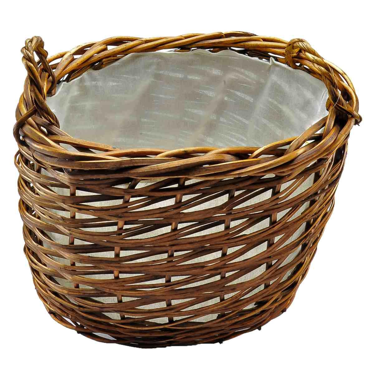 Cesto vimini portalegna noce 47 x 33 x 46 cm