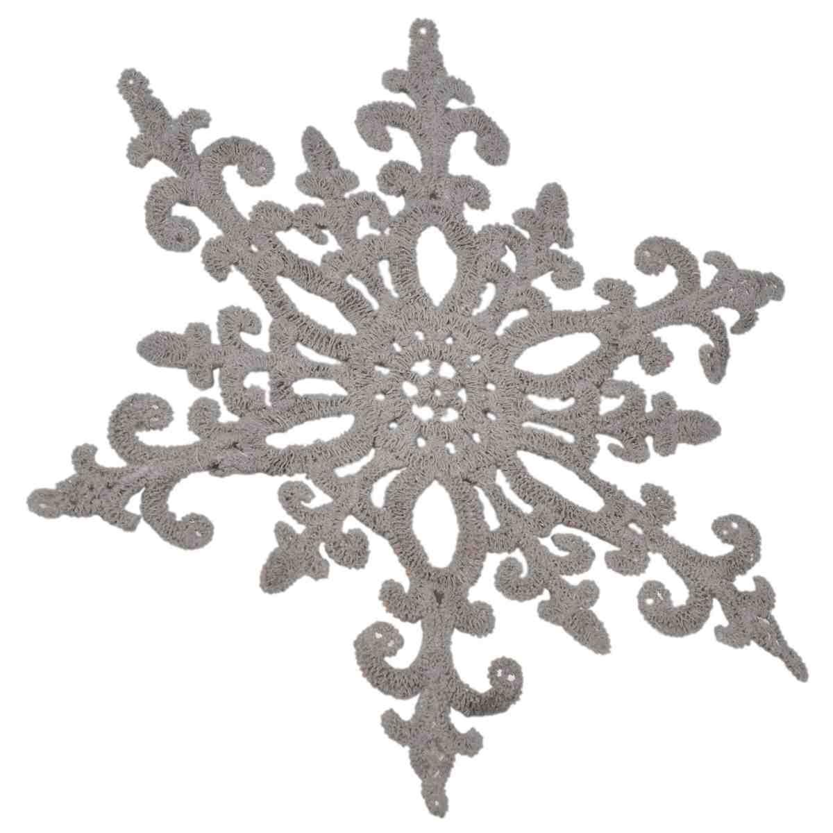 Decorazione natalizia fiocco neve pizzo tortora Ø 17 cm