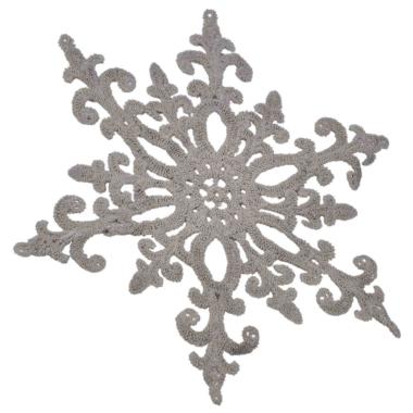 Decorazione natalizia fiocco neve pizzo tortora Ø 17 cm