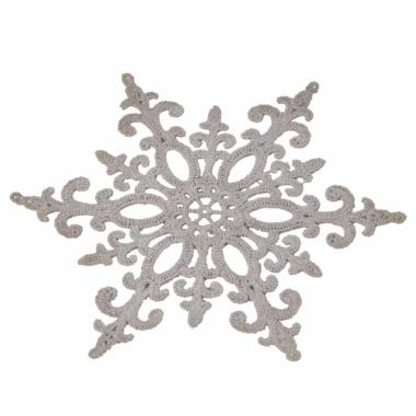 Decorazione natalizia fiocco neve pizzo tortora Ø 12,5 cm