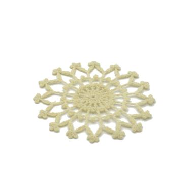 Decorazione natalizia fiocco neve pizzo crema Ø 15 cm