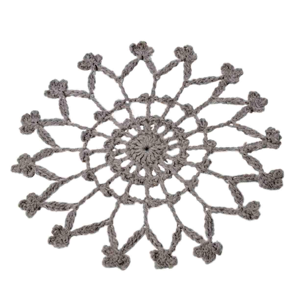 Decorazione natalizia fiocco neve pizzo tortora Ø 15 cm