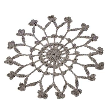 Decorazione natalizia fiocco neve pizzo tortora Ø 15 cm
