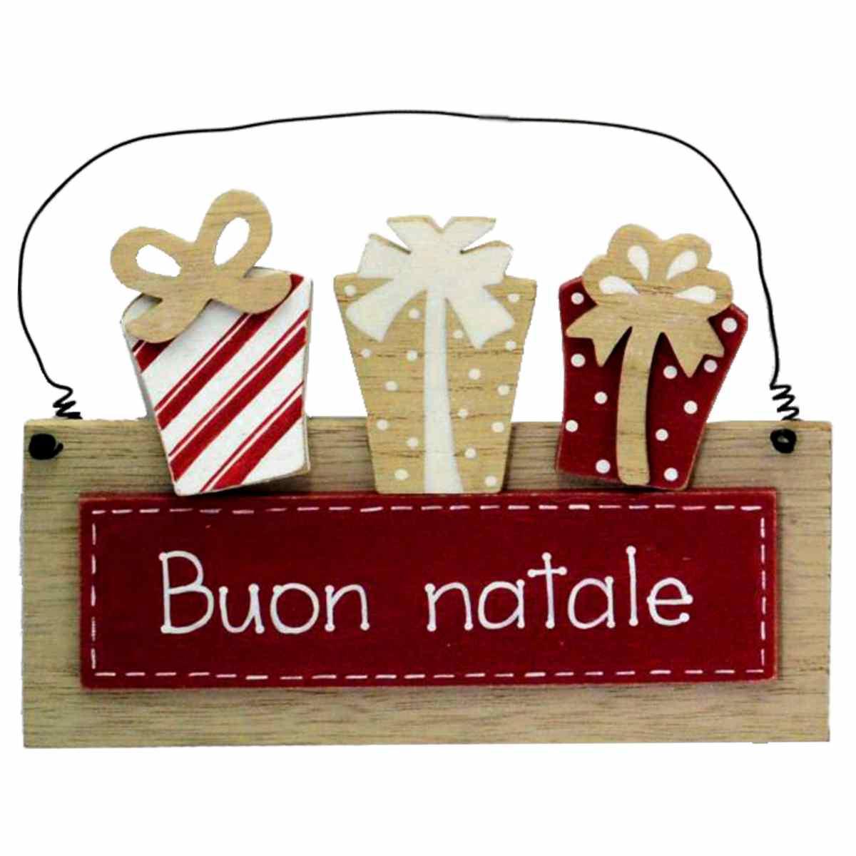 Fuori porta natalizio targa legno buon 18 x 12 cm
